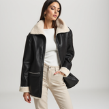 Giacca in Ecopelle con Interno in Shearling – Street Style Invernale