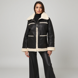 Giacca in Ecopelle con Interno in Shearling – Street Style Invernale