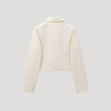 Giacca in Tweed con Fiocchi Frontali – Stile Cropped Chic